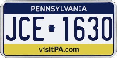 PA license plate JCE1630