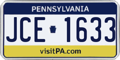 PA license plate JCE1633