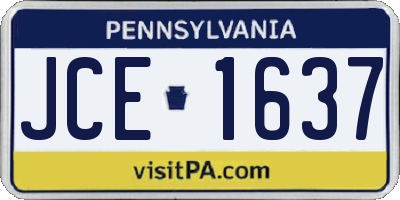 PA license plate JCE1637