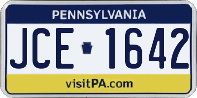 PA license plate JCE1642