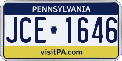 PA license plate JCE1646