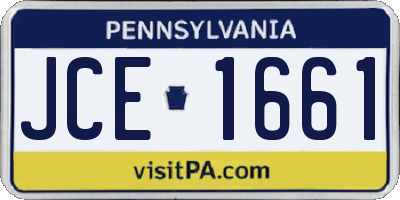 PA license plate JCE1661