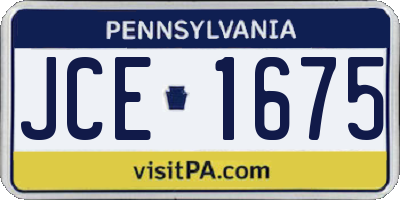 PA license plate JCE1675