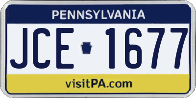 PA license plate JCE1677