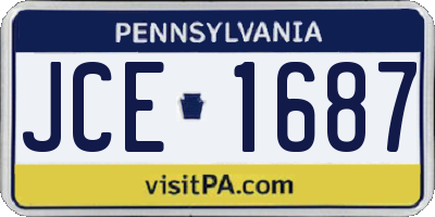 PA license plate JCE1687