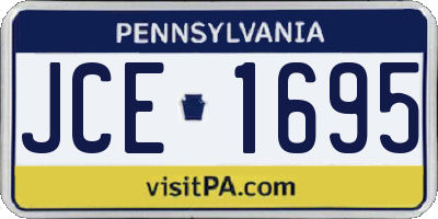 PA license plate JCE1695