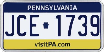 PA license plate JCE1739