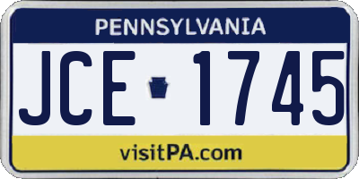 PA license plate JCE1745