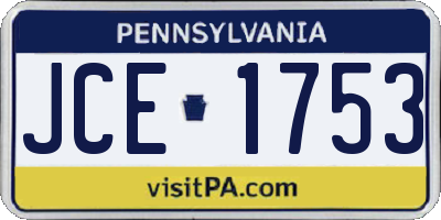 PA license plate JCE1753