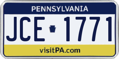 PA license plate JCE1771