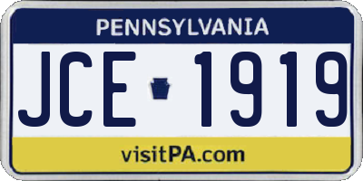 PA license plate JCE1919