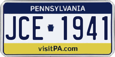 PA license plate JCE1941