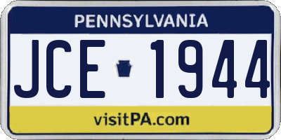 PA license plate JCE1944