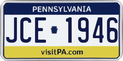 PA license plate JCE1946