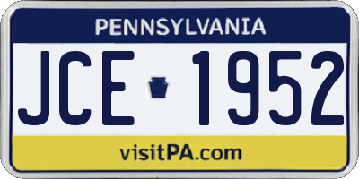 PA license plate JCE1952