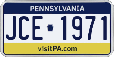 PA license plate JCE1971