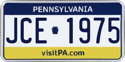 PA license plate JCE1975