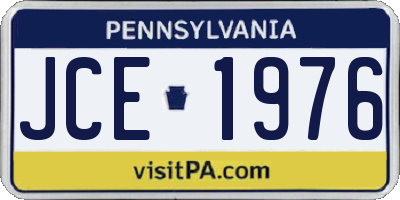 PA license plate JCE1976
