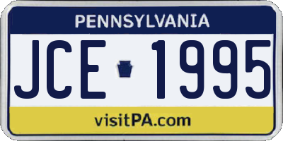 PA license plate JCE1995