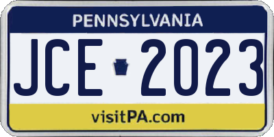 PA license plate JCE2023