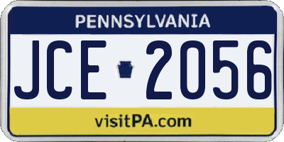 PA license plate JCE2056