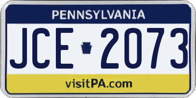 PA license plate JCE2073