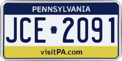 PA license plate JCE2091