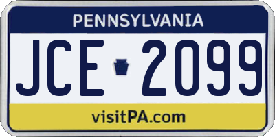 PA license plate JCE2099