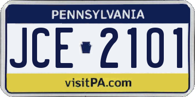 PA license plate JCE2101