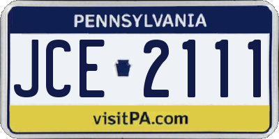 PA license plate JCE2111