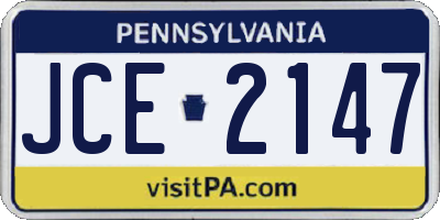 PA license plate JCE2147
