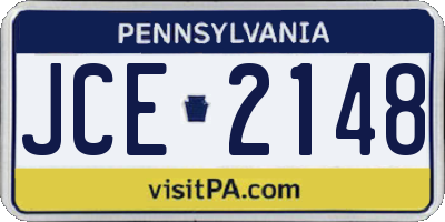 PA license plate JCE2148