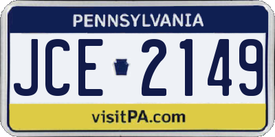 PA license plate JCE2149