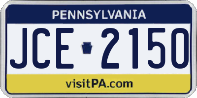 PA license plate JCE2150