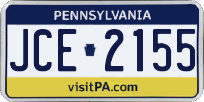 PA license plate JCE2155