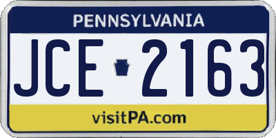 PA license plate JCE2163