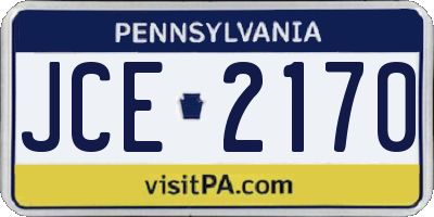PA license plate JCE2170
