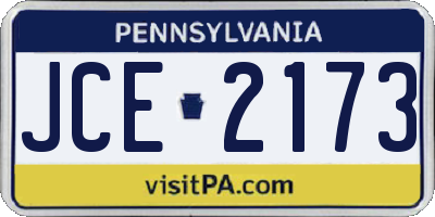 PA license plate JCE2173