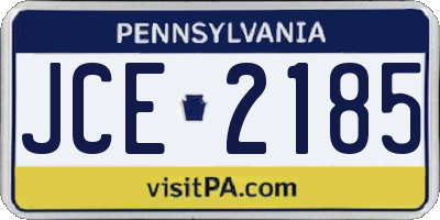 PA license plate JCE2185