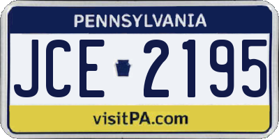 PA license plate JCE2195