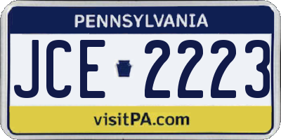 PA license plate JCE2223