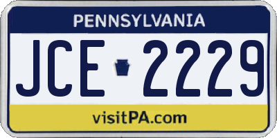 PA license plate JCE2229