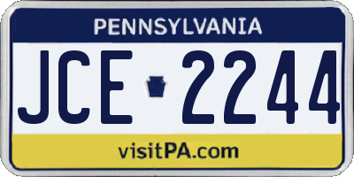 PA license plate JCE2244