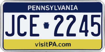 PA license plate JCE2245