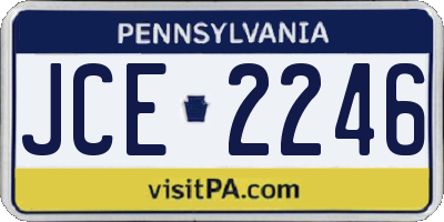 PA license plate JCE2246