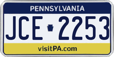 PA license plate JCE2253