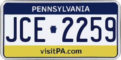 PA license plate JCE2259