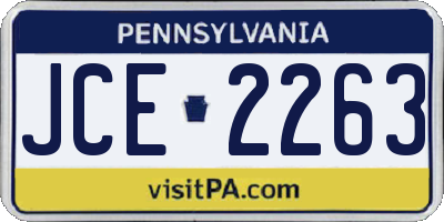 PA license plate JCE2263