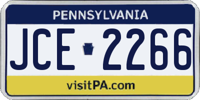 PA license plate JCE2266
