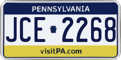PA license plate JCE2268